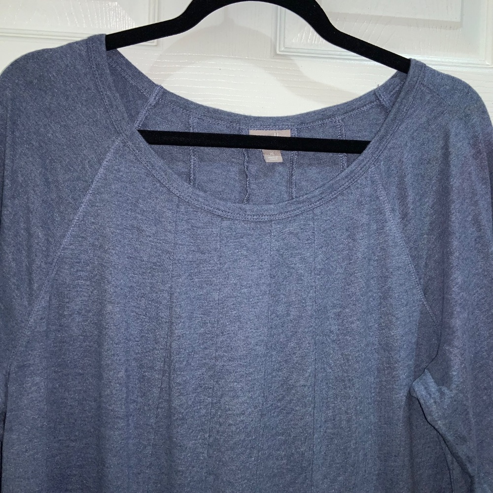 J. Jill heather blue cotton modal jersey knit dress Sz XL pullover princess seam - Picture 3 of 8